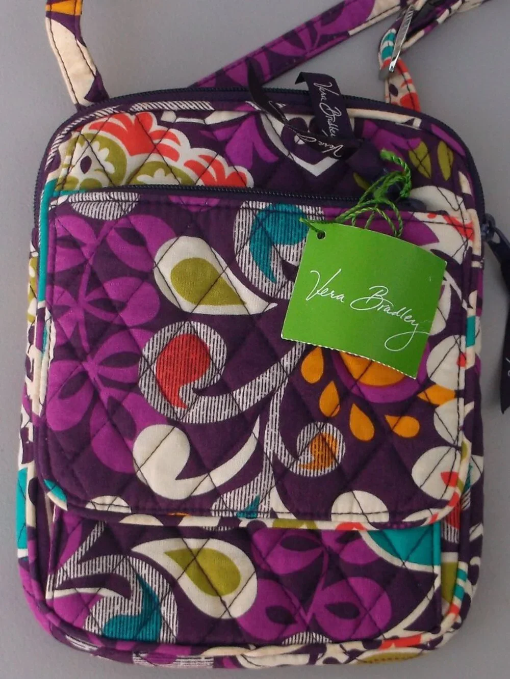 NWT Vera Bradley Plum Crazy Mini Hipster + NWT Earring Set
